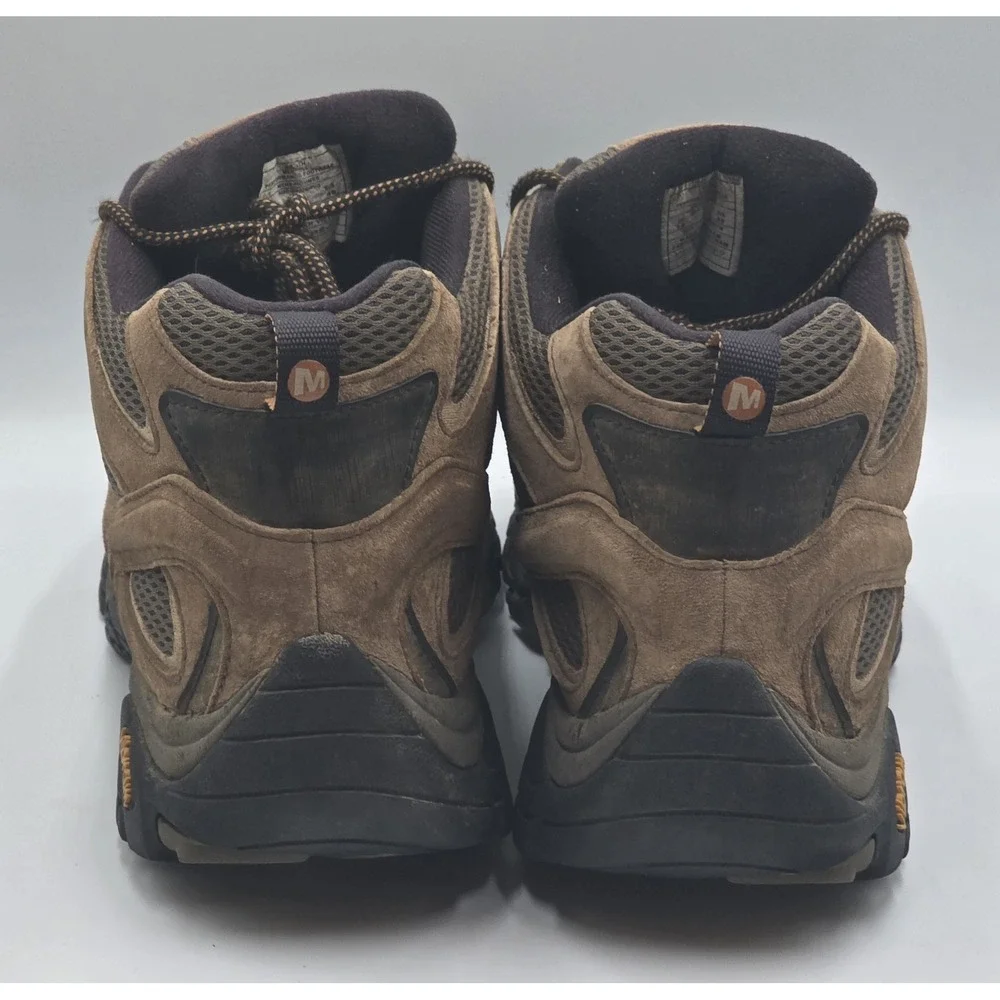 Merrell Earth Men's Moab Brown Leather Waterproof Ankle Hiking Boots Size 14